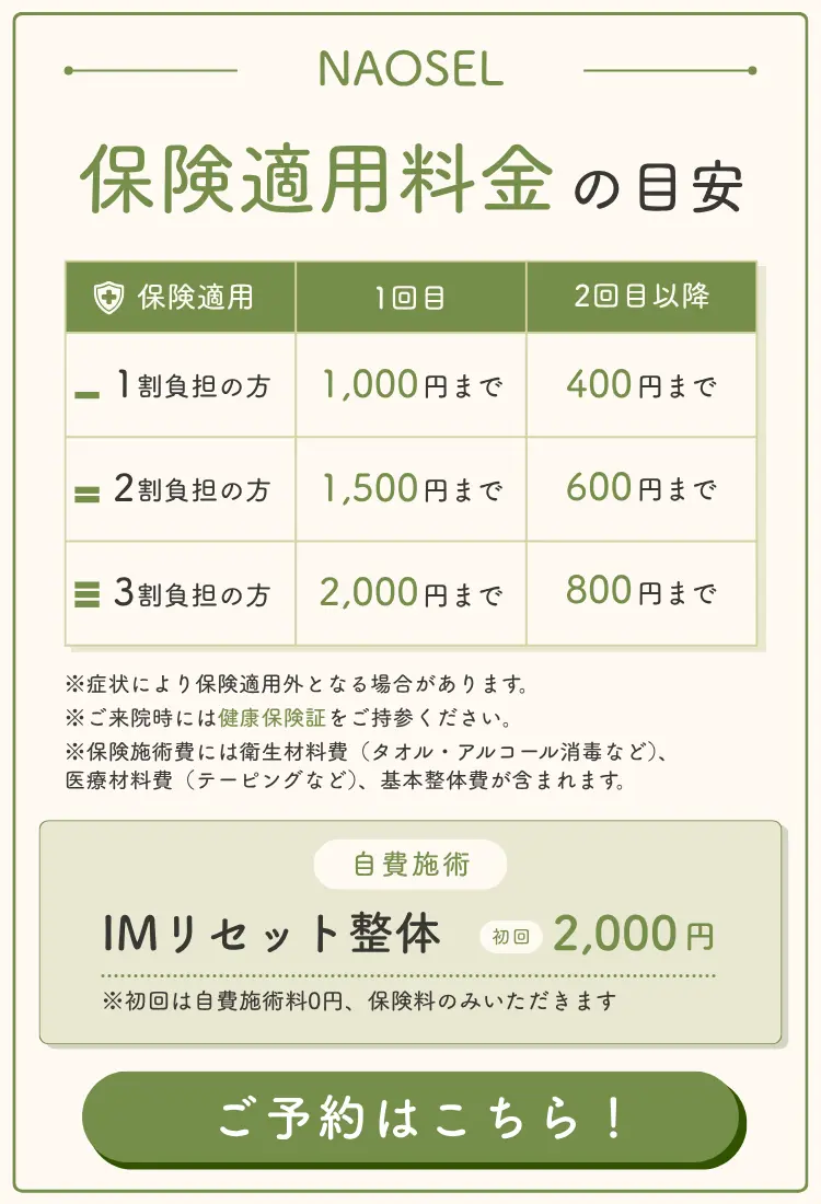 身体のお悩みならNAOSEL整骨院