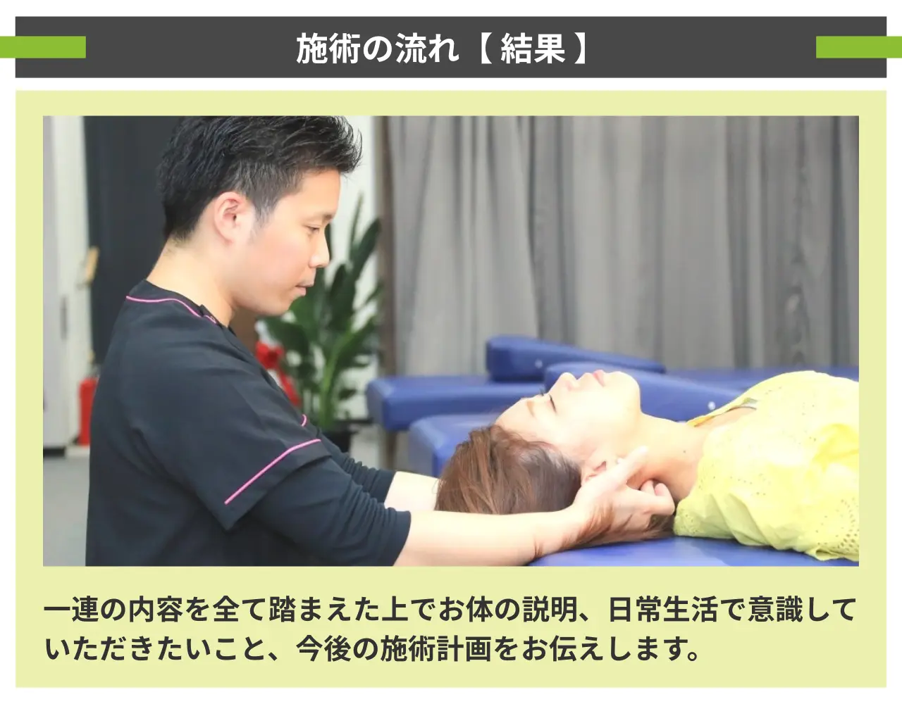 施術の流れ・結果